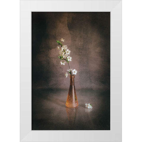 Spring Flowers White Modern Wood Framed Art Print by Kiral, Cicek