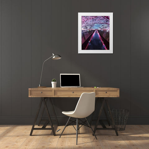 Sakura Season White Modern Wood Framed Art Print by F4 Passion