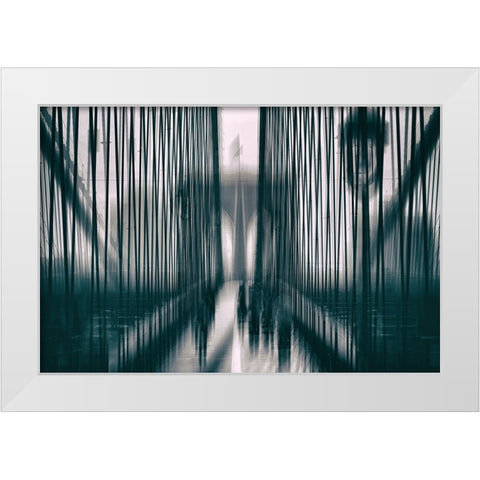 Brooklyn Bridge White Modern Wood Framed Art Print by Hawerkamp, Hans-Wolfgang