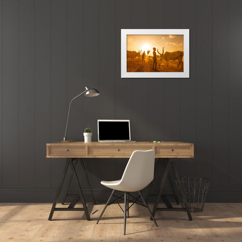 Early Morning .. White Modern Wood Framed Art Print by Alhumaid, Hesham