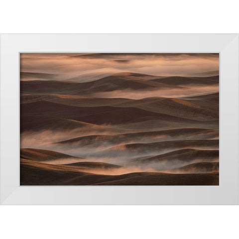 Early Spring Morning At Palouse White Modern Wood Framed Art Print by Jacobs, Lydia