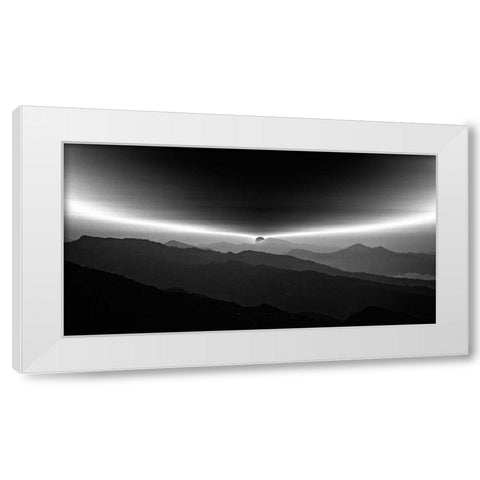 Sunrise On The Anapurna White Modern Wood Framed Art Print by Depaepe, Yvette