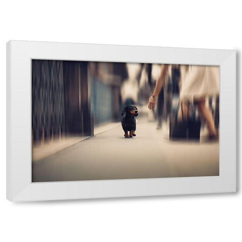 Sometimes We Need A Helping Hand... White Modern Wood Framed Art Print by Willers, Heike