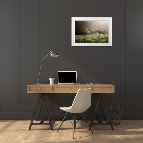 Yesterday Morning White Modern Wood Framed Art Print by Malovrh, Milan