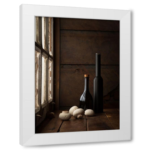 Mushroom White Modern Wood Framed Art Print by Laercio, Luiz