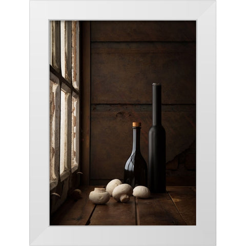 Mushroom White Modern Wood Framed Art Print by Laercio, Luiz
