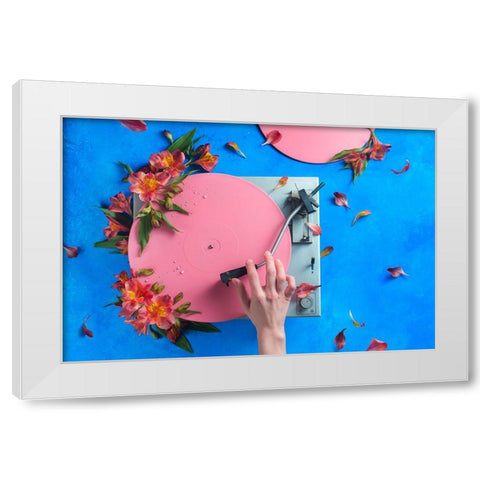 Spring Record White Modern Wood Framed Art Print by Belenko, Dina