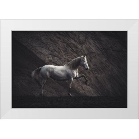 Solitaire White Modern Wood Framed Art Print by Willers, Heike