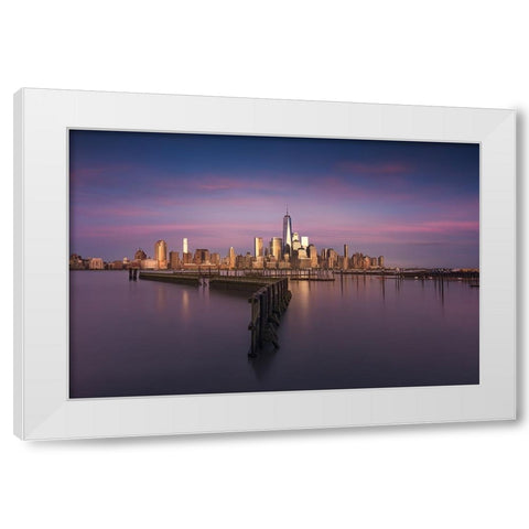 New York White Modern Wood Framed Art Print by Martin Castan, David