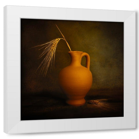 Joy White Modern Wood Framed Art Print by Kiral, Cicek