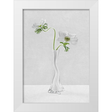 Curves White Modern Wood Framed Art Print by Karpova, Inna