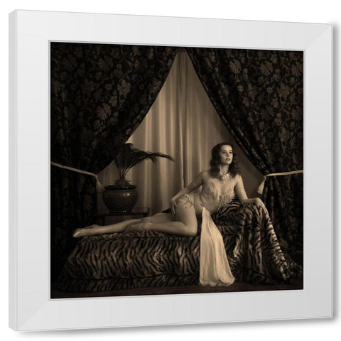 1930S Burlesque Performer White Modern Wood Framed Art Print by Wentworth, Harry