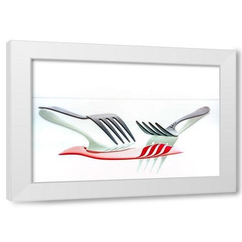 The Forks White Modern Wood Framed Art Print by Pavlasek, Tom