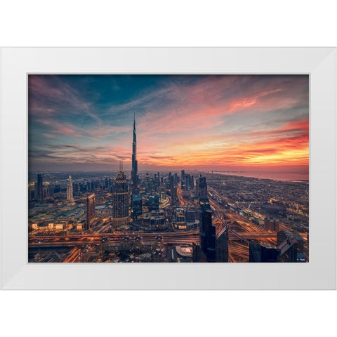 Infinity White Modern Wood Framed Art Print by Eldeghedy, Karim