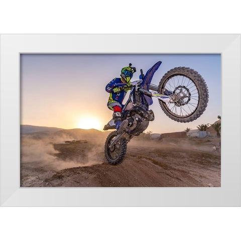 They Say Jump-I Say Im Mario White Modern Wood Framed Art Print by Gutman, Omri