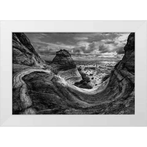 Third Curve White Modern Wood Framed Art Print by Kreiten, Mike