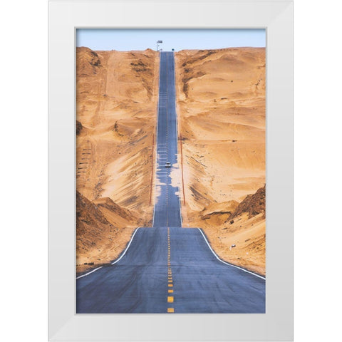 Heaven Road White Modern Wood Framed Art Print by Tianqi