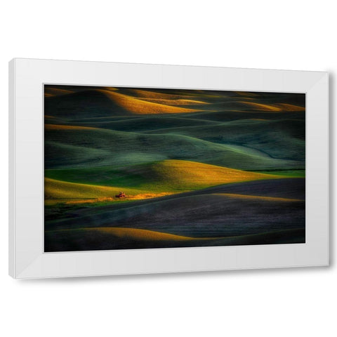 Tractor White Modern Wood Framed Art Print by Darby, Rob