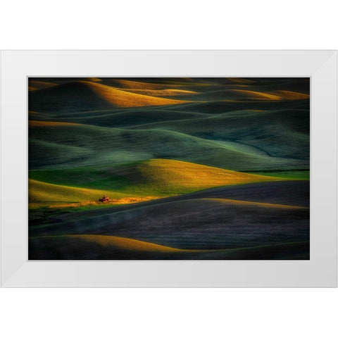 Tractor White Modern Wood Framed Art Print by Darby, Rob