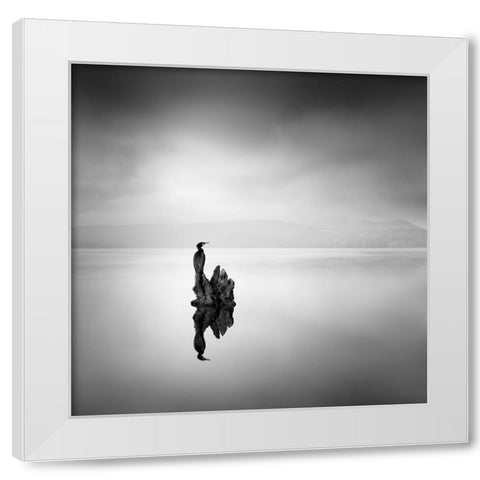 Cormorant 02 White Modern Wood Framed Art Print by Digalakis, George