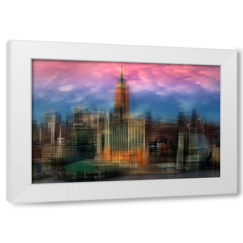 Manhattan White Modern Wood Framed Art Print by Hawerkamp, Hans-Wolfgang