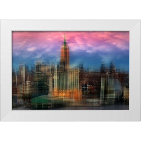 Manhattan White Modern Wood Framed Art Print by Hawerkamp, Hans-Wolfgang