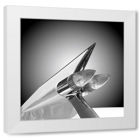 Us Classic Car Eldorado 1959 White Modern Wood Framed Art Print by Gube, Beate