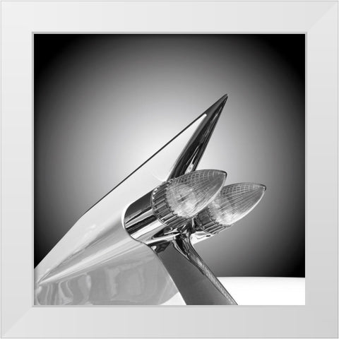 Us Classic Car Eldorado 1959 White Modern Wood Framed Art Print by Gube, Beate