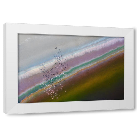 Crossing Color Lines White Modern Wood Framed Art Print by Xu, Leah