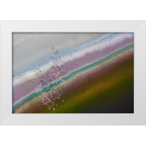 Crossing Color Lines White Modern Wood Framed Art Print by Xu, Leah
