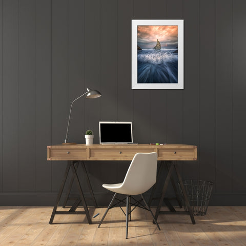 Wizards Hat White Modern Wood Framed Art Print by Deng, Larry