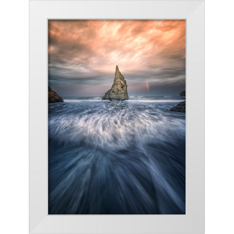 Wizards Hat White Modern Wood Framed Art Print by Deng, Larry