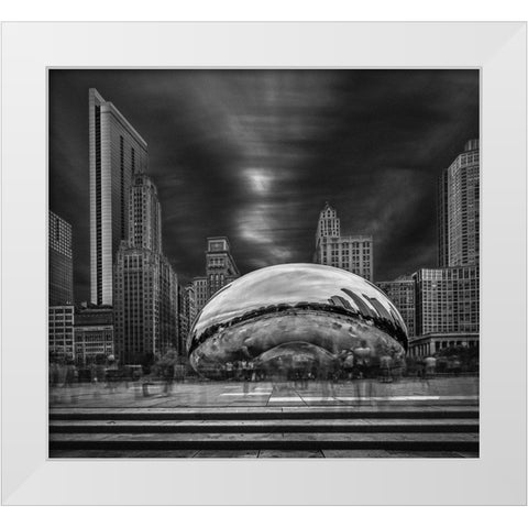 Cloud Gate White Modern Wood Framed Art Print by Quarless, Shelley