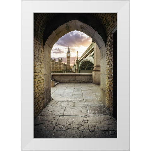 Westminster Tunnel White Modern Wood Framed Art Print by El Assy, Nader