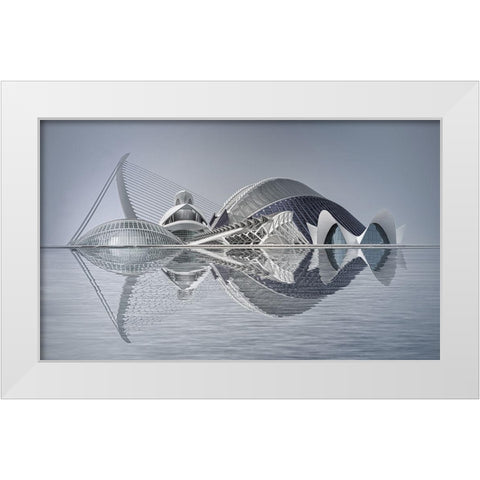Ciutat De Les Arts I Les Ciauncies White Modern Wood Framed Art Print by Lisa Roeder, Margit