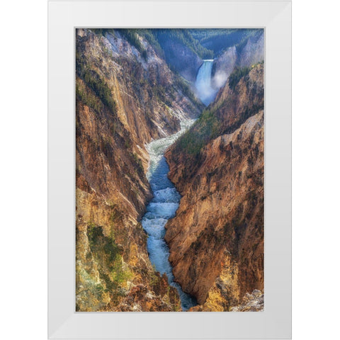 The Yellowstone White Modern Wood Framed Art Print by C. Sink, Jeffrey