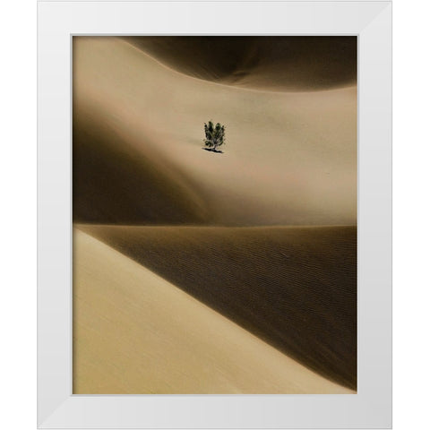 Green Hope White Modern Wood Framed Art Print by pphgallery