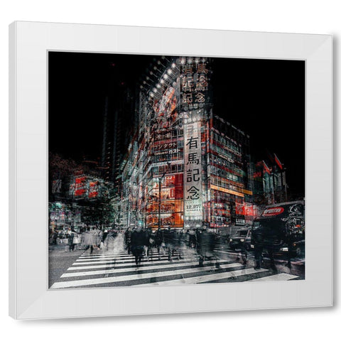 Colors Of Tokyo White Modern Wood Framed Art Print by Chiriaco, Carmine