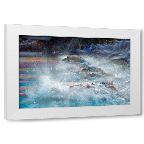 Start White Modern Wood Framed Art Print by Malovrh, Milan