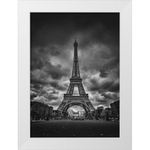 Eiffel White Modern Wood Framed Art Print by Pablo De, Juan