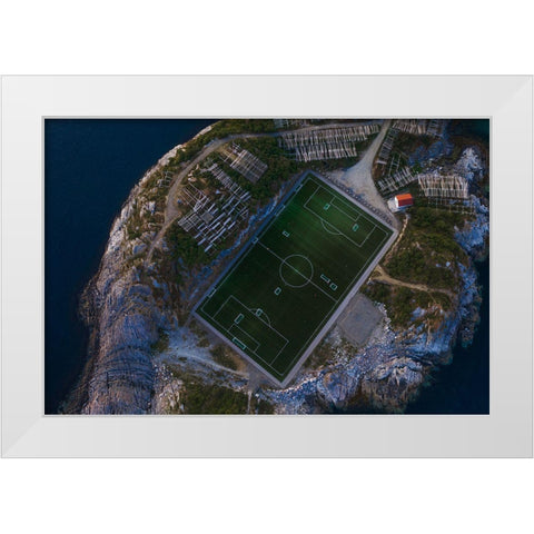 The Furthest Football Field White Modern Wood Framed Art Print by Z, Bingo