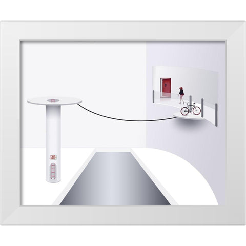 A Risky Way Out White Modern Wood Framed Art Print by Adams, Richard