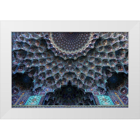 Shah Abbasi Mosque 1611-1629 White Modern Wood Framed Art Print by Rafiezade, Poorya