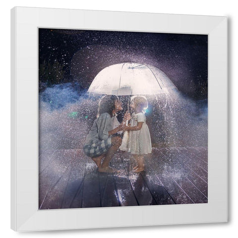 Love Is In The Air White Modern Wood Framed Art Print by Gurfinkel, Alina