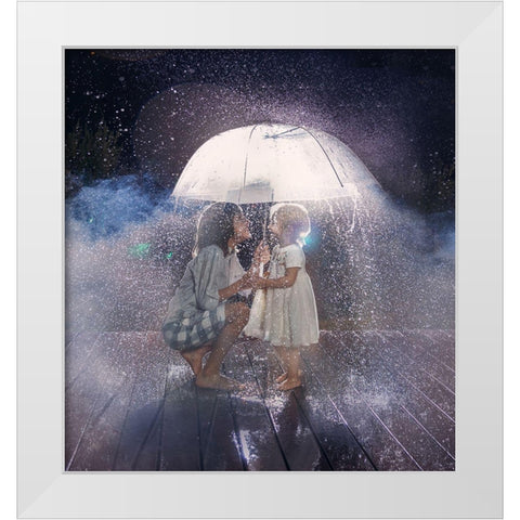 Love Is In The Air White Modern Wood Framed Art Print by Gurfinkel, Alina