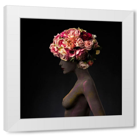 Roots A Flowers White Modern Wood Framed Art Print by Sanchez, Alfredo