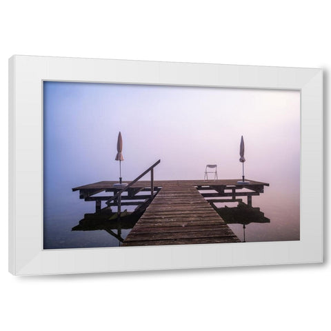 Where To Sit White Modern Wood Framed Art Print by Eisenmann, Ulrike