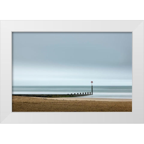 Bournemouth Beach White Modern Wood Framed Art Print by Digalakis, George