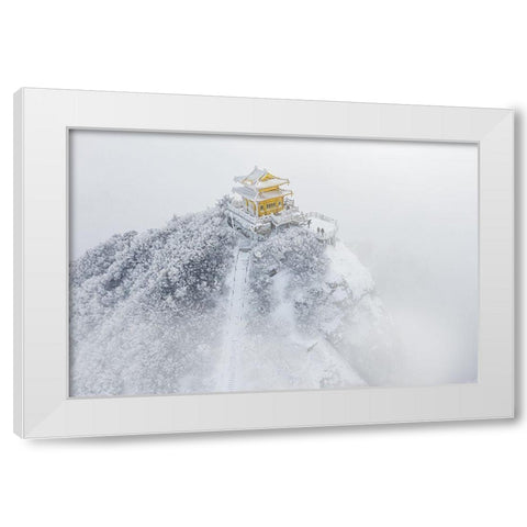 The Moon Palace White Modern Wood Framed Art Print by Simoon