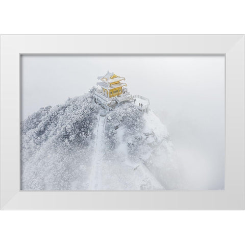 The Moon Palace White Modern Wood Framed Art Print by Simoon